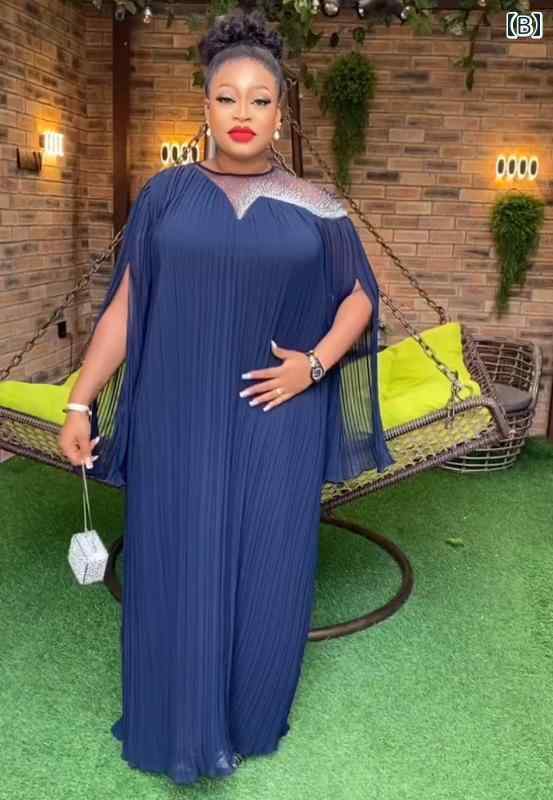 レディース ファッション ドレス 南米 アフリカ 民族系 アフリカ 大きめサイズ プリーツ シフォン ロング スカート ショール スリーブ ラウンドネック ゆったり