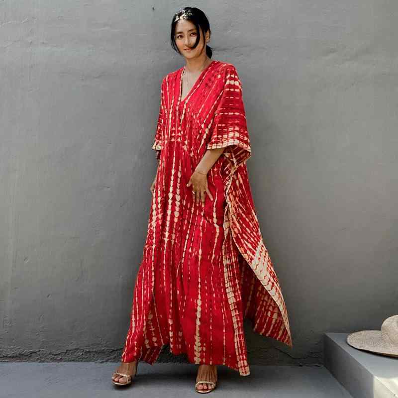民族 エスニック ワンピース 年 タイ ドレス レディース ロング スカート 海辺 砂漠 休暇 リゾート ビーチ スカート