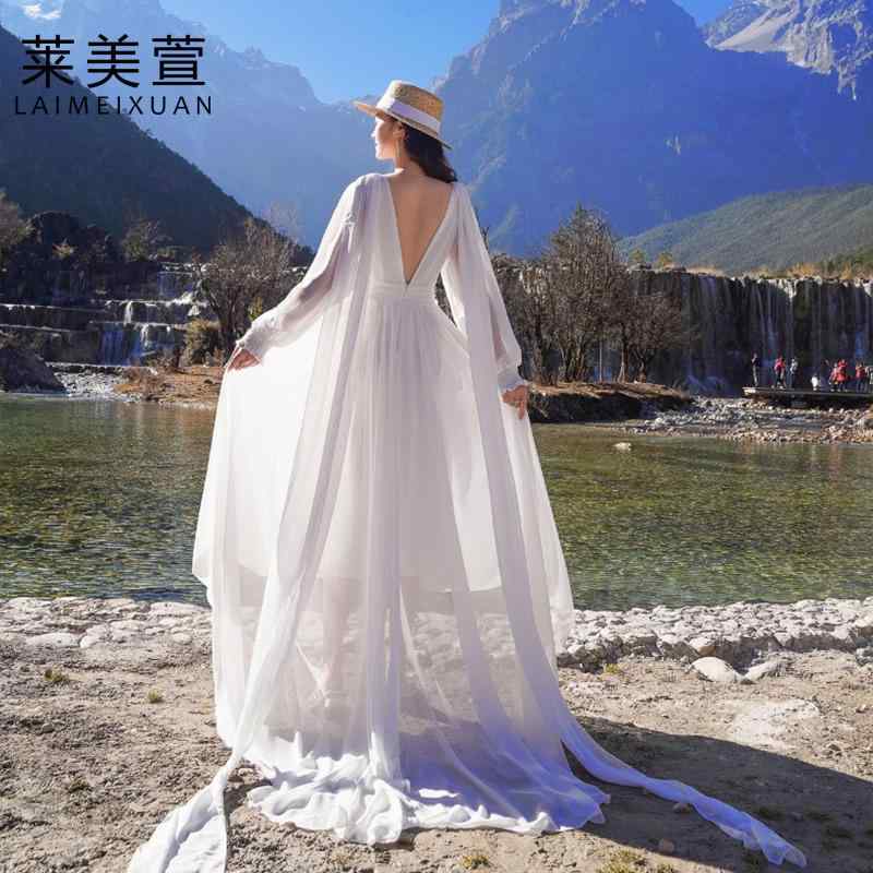 ドレス ワンピース レディース おしゃれ ファッション エスニックフェアリー エレガント ビーチ スカート 海辺 写真 白 赤 ダリ 旅行 シフォン ボヘミアン