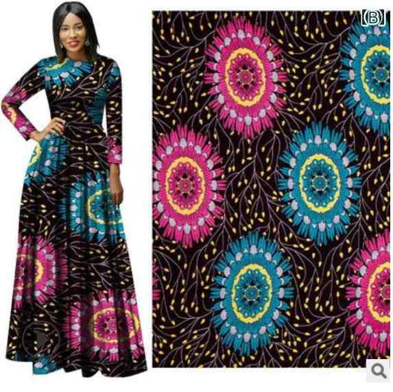 生地 南米 民族 衣装 DIY 衣装 生地 6ヤード アフリカ 染 布 綿 アフリカ ワックス プリント