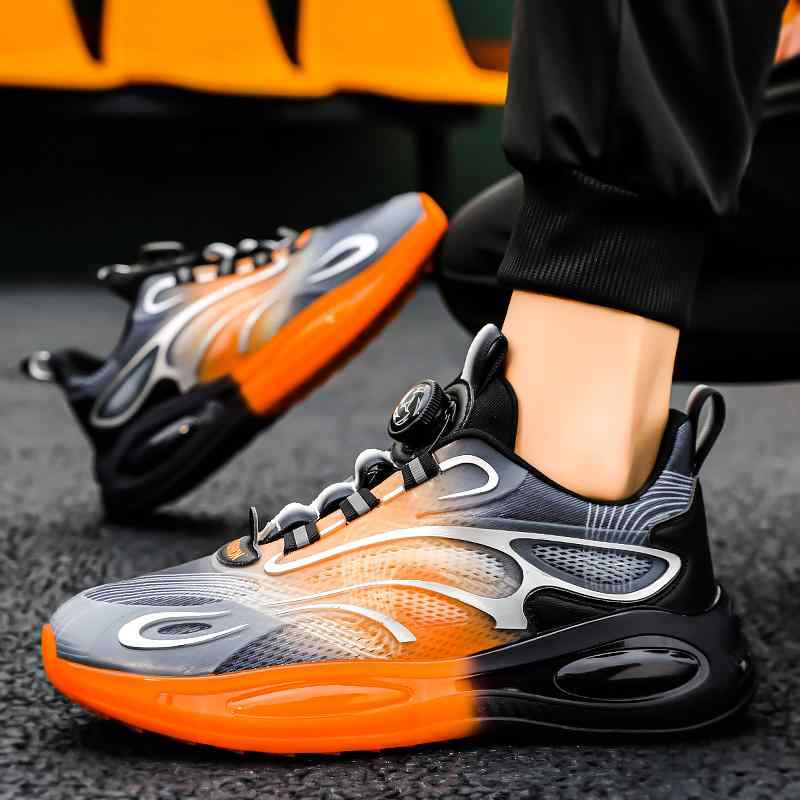 靴 スポーツ シューズ スニーカー トレーニング 運動靴 紳士靴 秋 回転 ボタン エアクッション 少年 中..