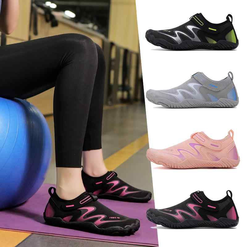 屋内 フィットネス シューズ 総合トレーニング ランニング ヨガ 縄跳び 有酸素運動 屋内 ミドルヒール ラウンドトゥ(4)