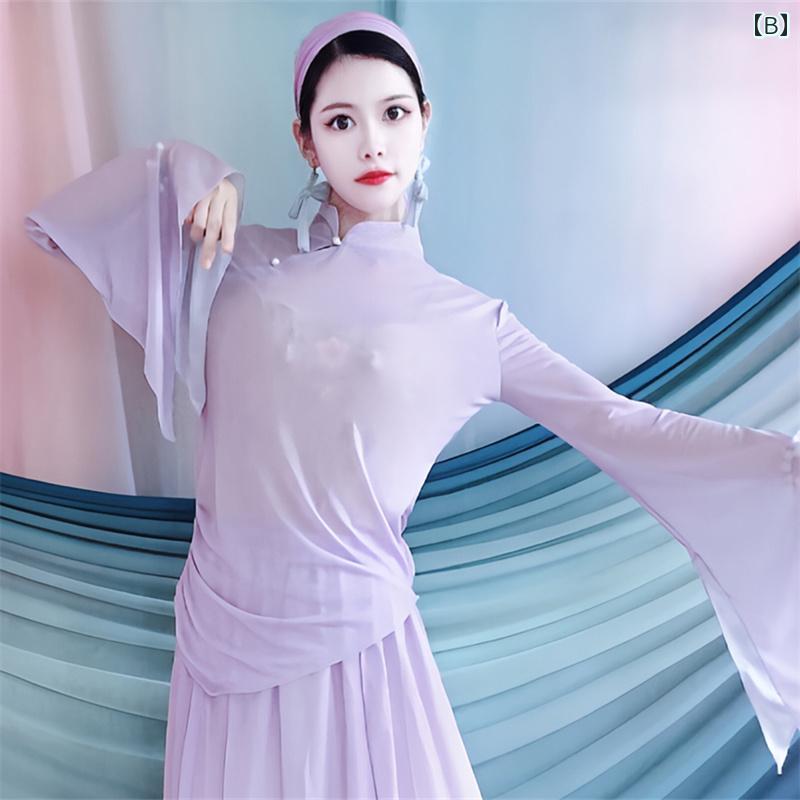 レディース ダンス クラシックダンス 服 チャイナ トップス エレガント ガーゼ 練...