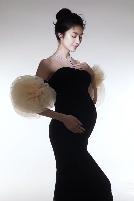 マタニティ おしゃれ 衣装 フォト スタジオ 中国風 レトロ チューブトップ ドレス 妊婦 アート フリーサイズ ワンピース スカート