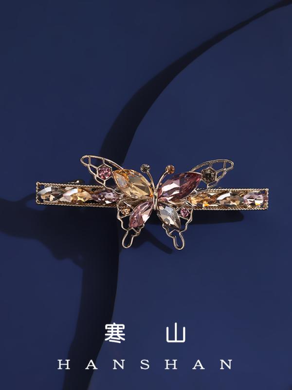 ヘア アクセサリー かわいい カラー バタフライ 甘く 精巧 頭 後ろ 半分 結ばれた 水平 ヘアピン レディース ファッション アクセサリー 装飾品 ジュエリー