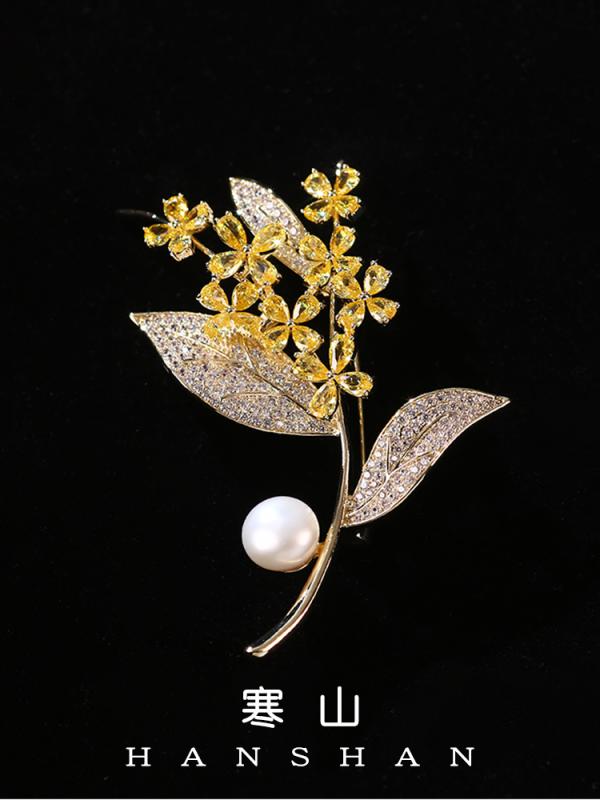 ブローチ セレモニー おしゃれ レディース キンモクセイ コサージュ エレガント チャイナ ドレス 装飾 チャイナ風 スーツ レディース ファッション アクセサリー