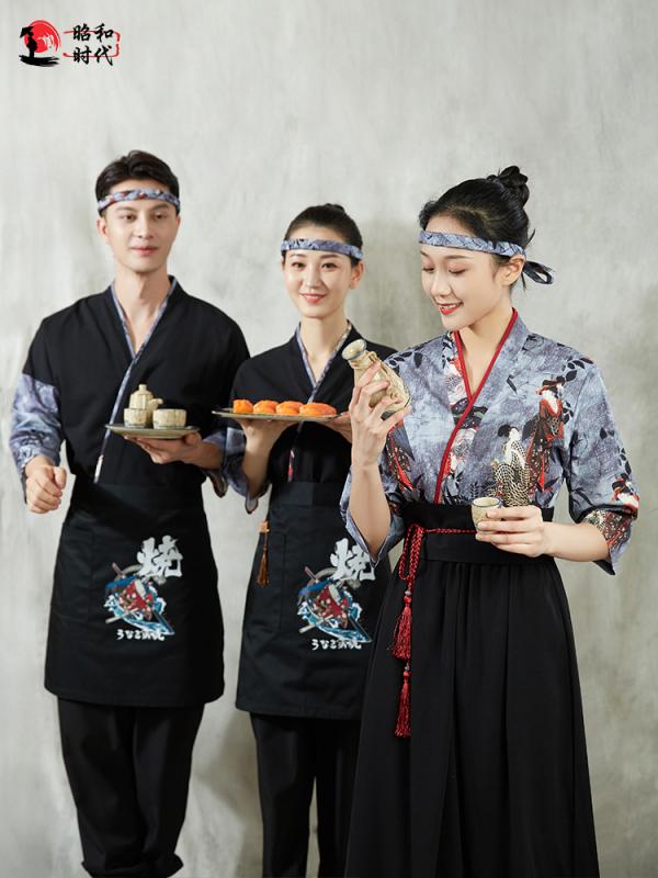 業務 ユニフォーム 寿司屋 作業着 和風 居酒屋 料理 オールシーズン ウェイター シェフ 服 芸者 精巧 着物 トップス