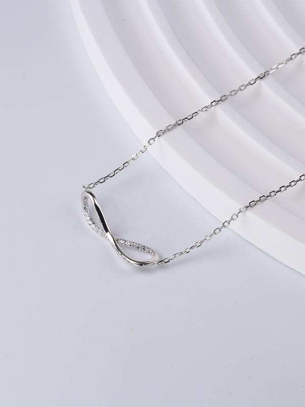 ネックレス 銀 メビウスリング ペンダント 軽く シンプル 鎖骨 チェーン イン ギフト ネックレス レディース ファッション アクセサリー 装飾品 ジュエリー