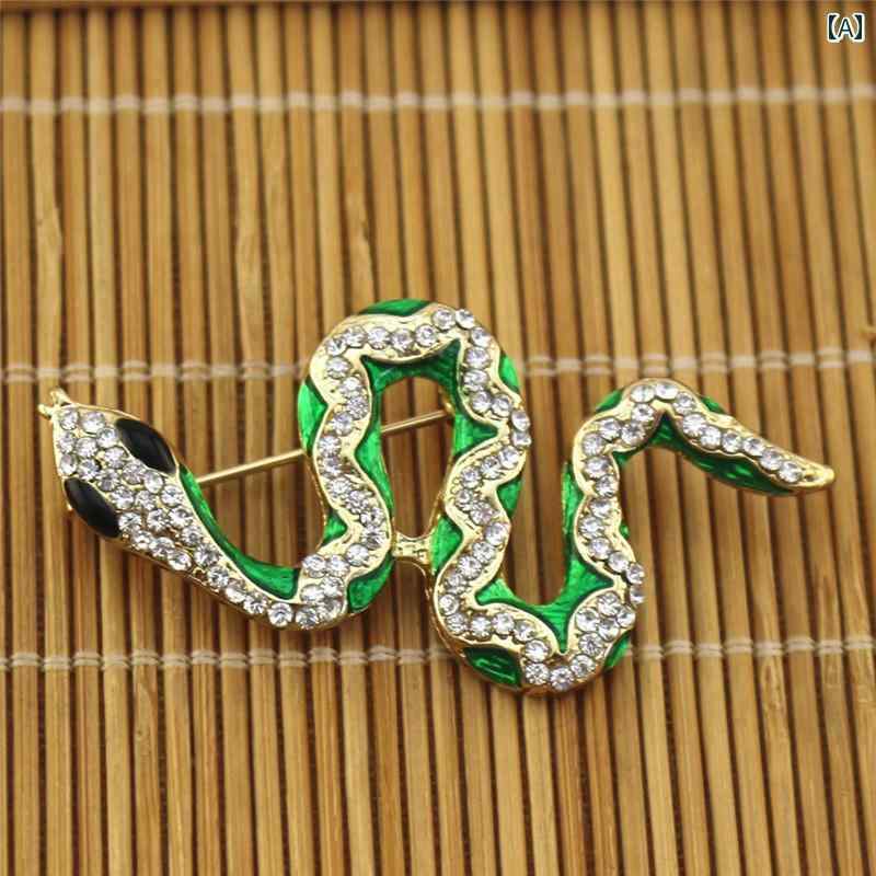 レディース ファッション アクセサリー オールシーズン 装飾 スネーク ヘビ 韓国 レトロ コサージュ ブローチ ピン