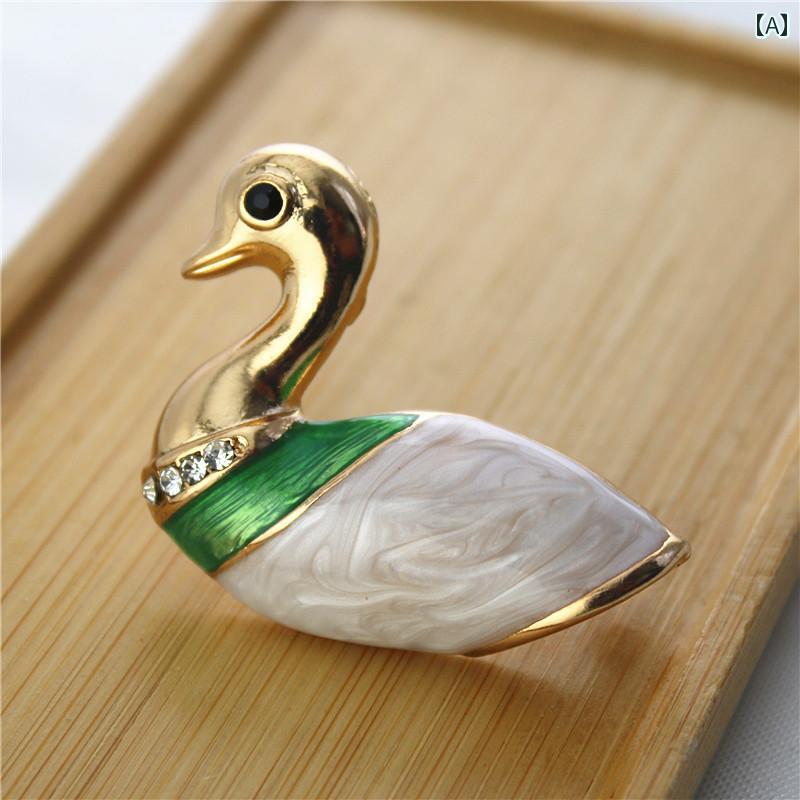 レディース ファッション アクセサリー オールシーズン 装飾 アニマル アヒル かわいい コサージュ ブ..