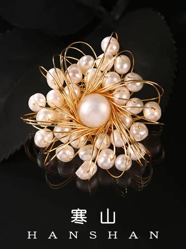 ブローチ セレモニー おしゃれ バロック パール フレンチ 精巧 スーツ ピン 装飾 レディース ファッシ..