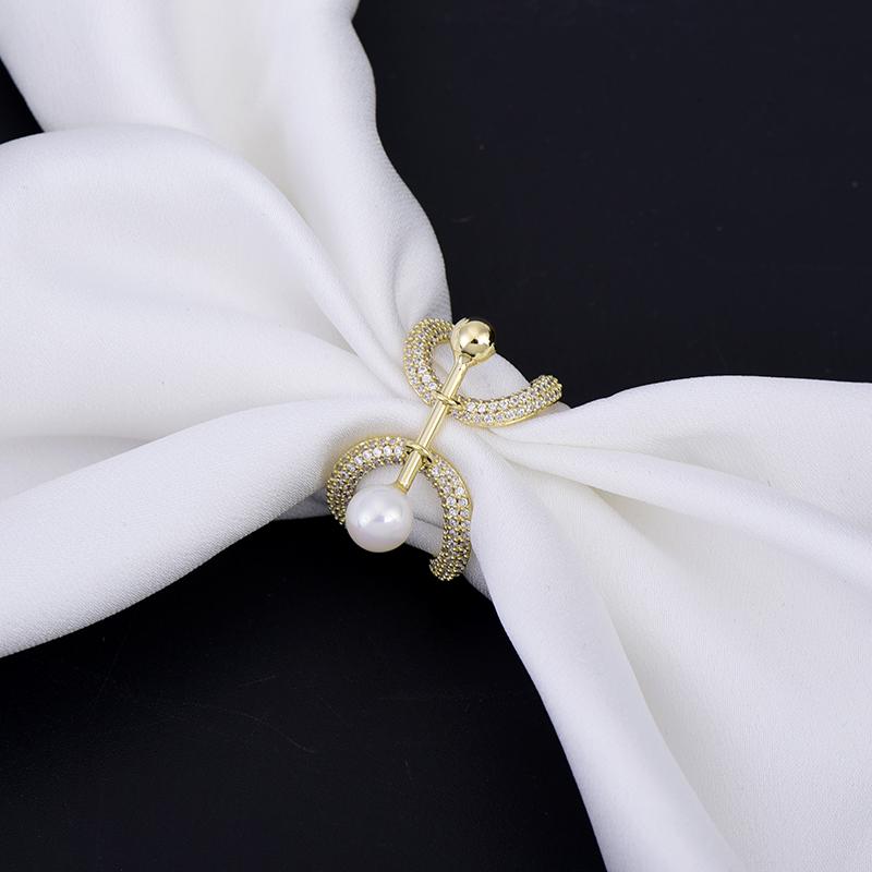 スカーフ リング おしゃれ リング スカーフ バックル アクセサリー シンプルパール スクエア スカーフ バックル ショールバックル 結び目 コーナー バックル