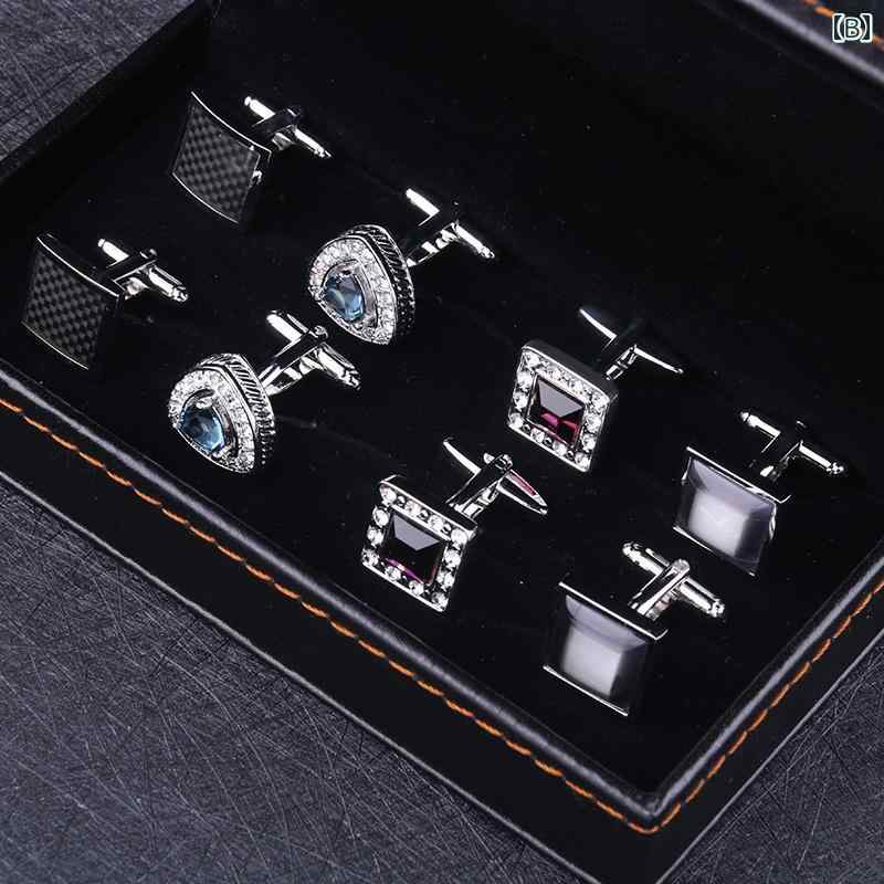 セキュアデポのカフス ボタン セット メンズ おしゃれ ビジネス フレンチ シャツ 袖口 カフ ネイル ウェディング 司会者 新郎 付添人 彼氏 プレゼント アクセサリー｜アングル3