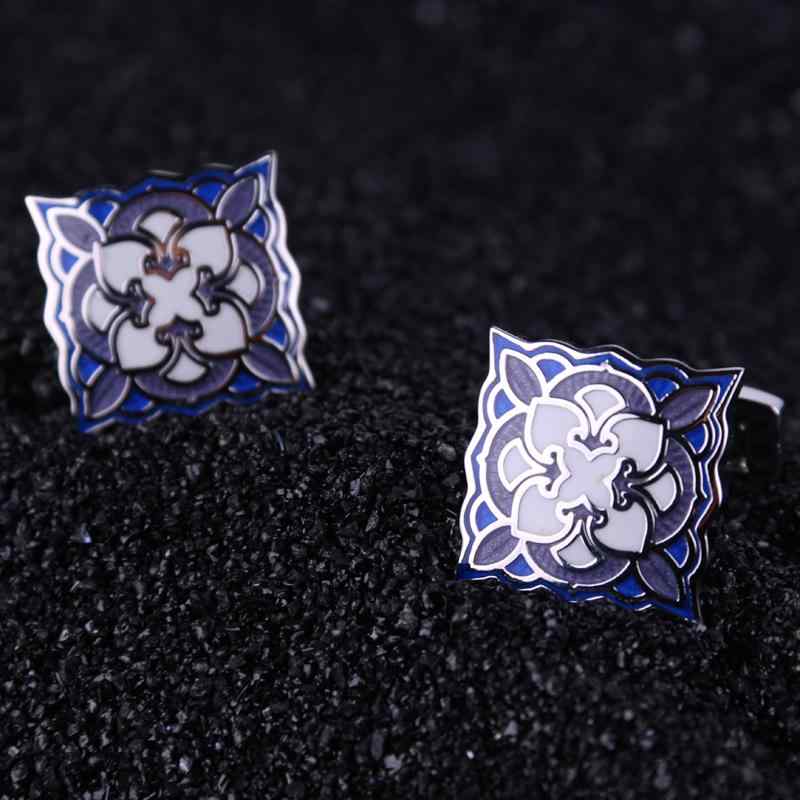 カフリンクス ブルー 柄 カフス アメリカ メンズ ファッション 銅 アクセサリー フレンチカフス シャツ..