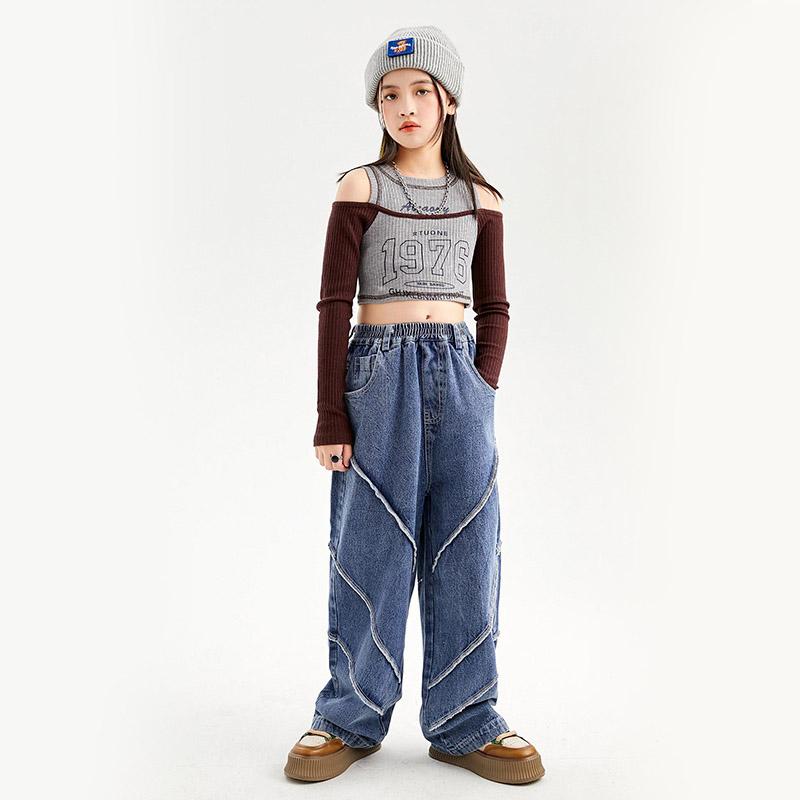 子供服 キッズファッション パフォーマンス 発表会 イベント 衣装 コスチューム ユニフォーム ダンス ヒップホップ へそ出し クロップド丈 ストリート