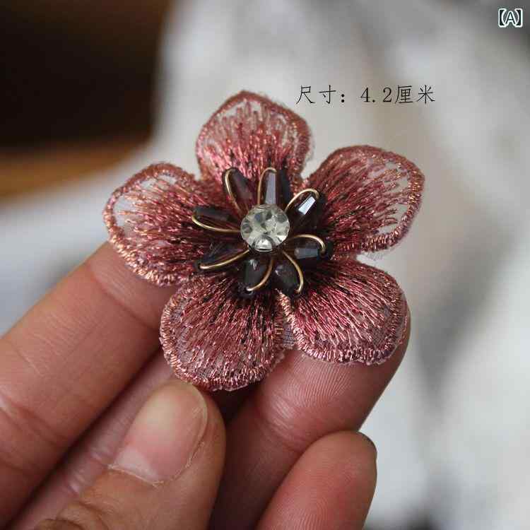 アップリケ ワッペン ステッカー 立体 ビーズ スパンコール キラキラ ラインストーン DIYキット 精巧 ..