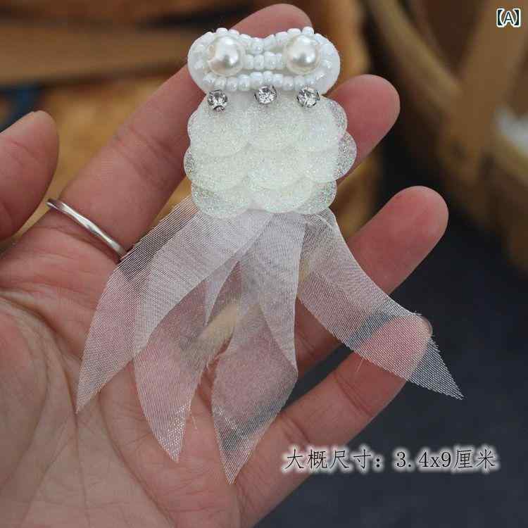 アップリケ ワッペン ステッカー 立体 ビーズ スパンコール キラキラ ラインストーン DIYキット 精巧 ..