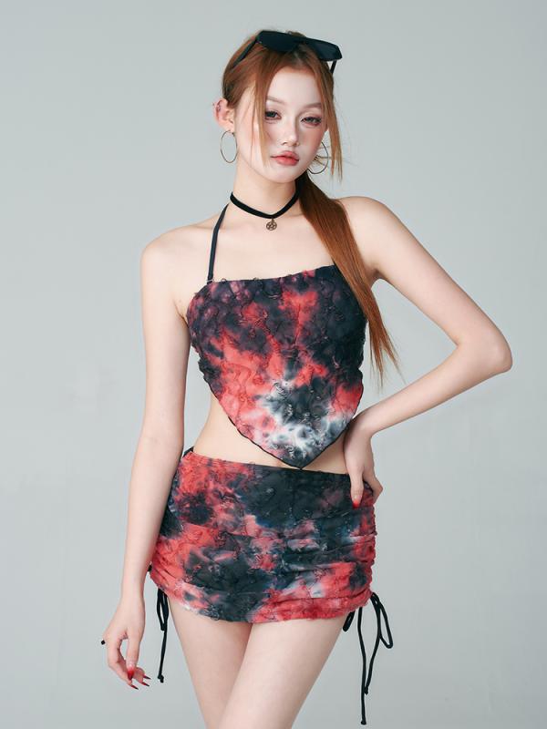 水着 レディース セクシー カジュアル セパレートタイプ 3 点セット 魅惑 スリムベリー カバー 休暇 温泉 胸パッド ワイヤーし