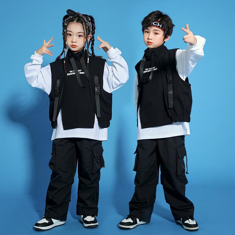 子供服 キッズファッション パフォーマンス 発表会 イベント 衣装 コスチューム ユニフォーム ダンス ヒップホップ ベスト ストリート