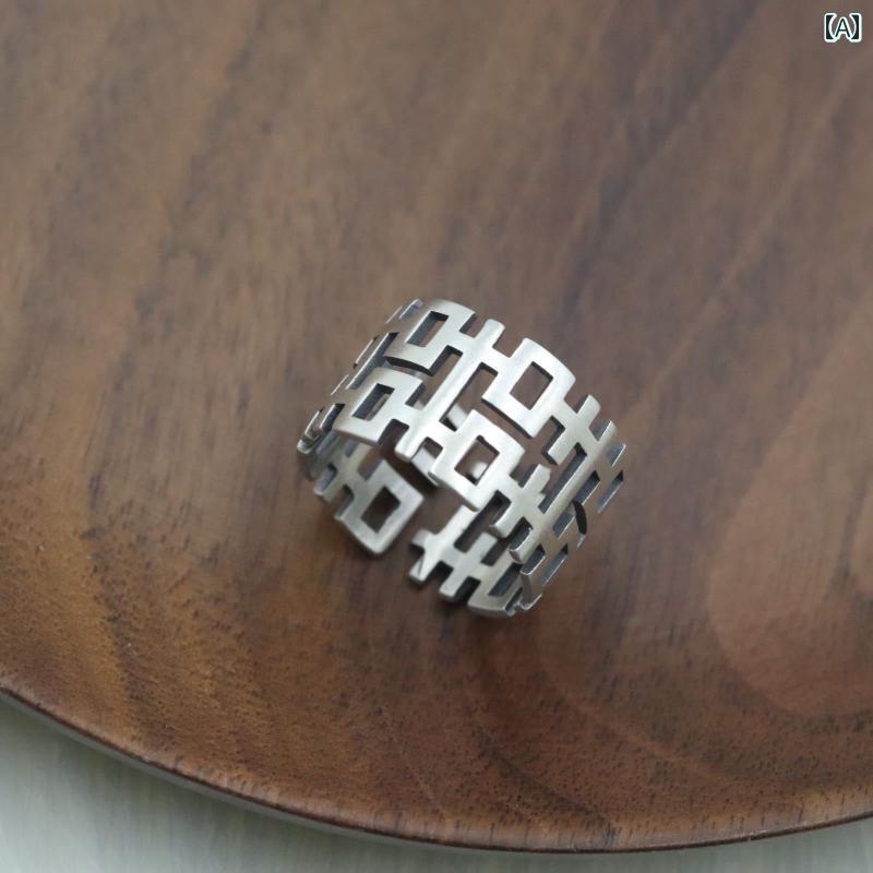 指輪 レトロ シルバー925 アクセサリー ファッション スター ユニーク シルバーリング メンズ レディース シンプル 個性 エスニック 開口部 調節可能 アイテム ワンポイント