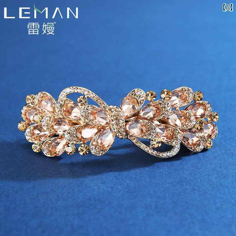 ヘア クリップ バレッタ ヘアアクセサリー ラインストーン おしゃれ 上品 シンプル ファッション ヘア..