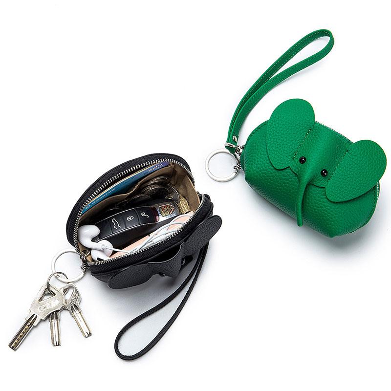小銭入れ コインバッグ ケース ポーチ レディース おしゃれ かわいい ミニ 牛革 韓国 キーバッグ カードホルダー 象 ハンド 小物入れ プレゼント