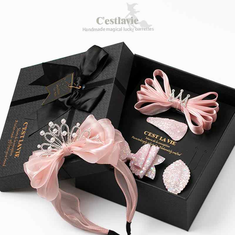 キッズ ヘア アクセサリー 大きめ 子供 ヘア クリップ セット 女の子 リボン ヘア フープ プリンセス ..