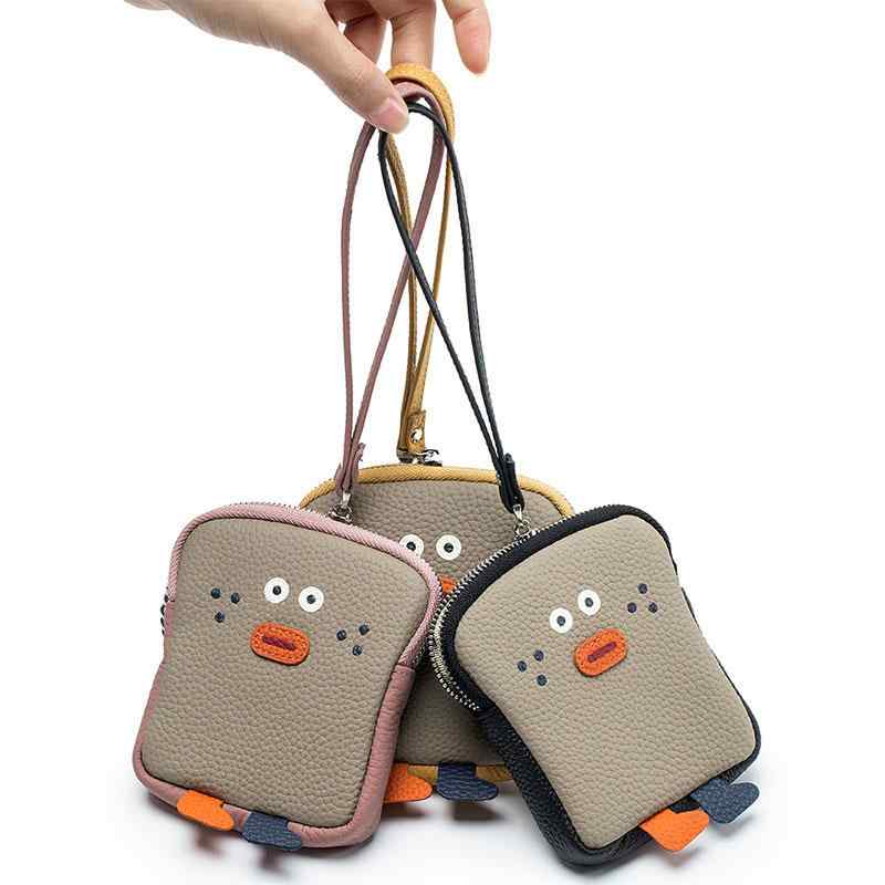 小銭入れ コインバッグ カードケース ホルダー 財布 牛革 トースト コインケース レディース 収納袋 ポータブル 薄手 キーホルダー かわいい 韓国