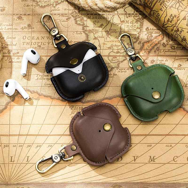 イヤフォンケース ワイヤレスイヤフォン Bluetooth ヘッドフォン 落下防止 レザーケース 牛革 レトロ シンプル おしゃれ プレゼント 紛失防止