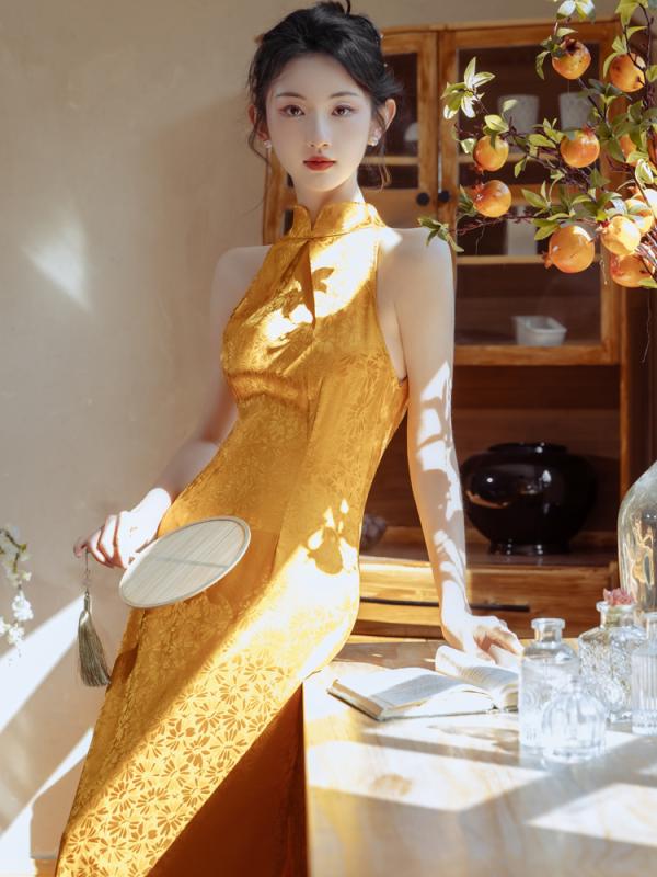 チャイナドレス 撮影衣装 レディース 婦人服 ワンピース ドレス チャイナ風 ショール レトロ レッド ホルターネック