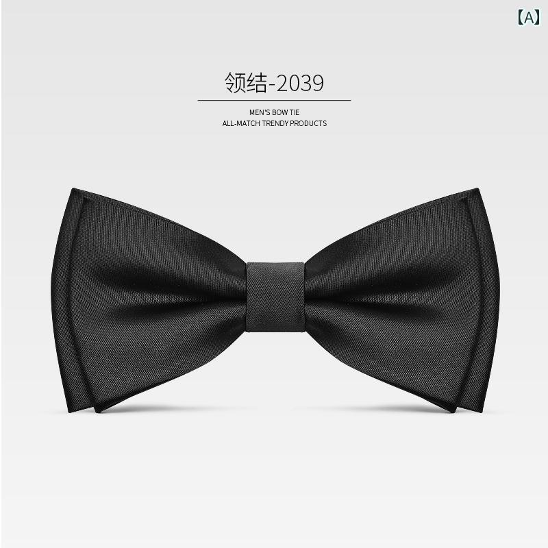 ボウタイ メンズ フォーマル ビジネス おしゃれ紳士 メンズ 新郎 結婚式 スーツ 蝶 ネクタイ 結婚式 メンズ フォーマル スーツ シャツ リボン レッド ソリッドカラー