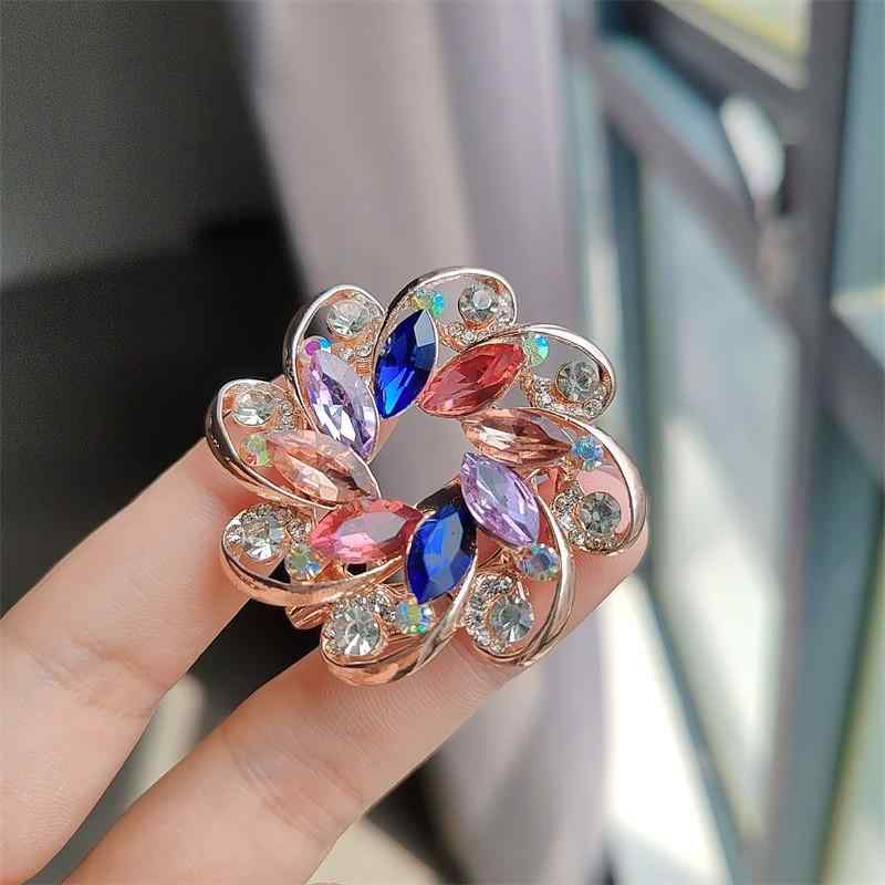 ブローチ 3 リング スカーフ バックル 韓国 シンプル エレガント コーナー 兼 アクセサリー レディース ピン ファッション 装飾品 ジュエリー(4)