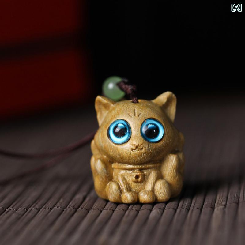 Rakuten - ペンダント 緑白檀 動物 かわいい 木彫り 九尾 キツネ ペンダント 携帯電話 キー ペンダント シンプル アクセサリー クラフト 贈り物 ストラップ メンズ レディース アイテム