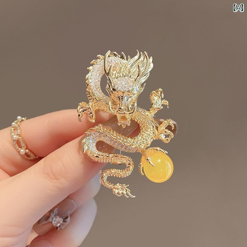 ブローチ おしゃれ レディース ファッション アクセサリー オールシーズン ドラゴン 龍 コサージュ ブローチ ピン おしゃれ