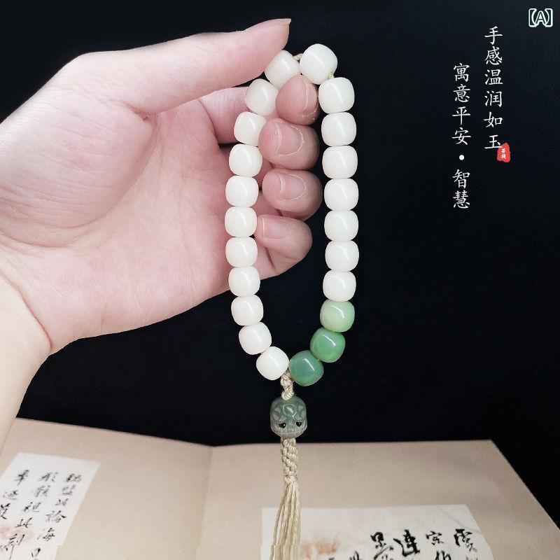数珠 中国風 アクセサリー ホワイト ジェイド 菩提根 ブレスレット オールド 菩提 種子 仏 ビーズ 手持ち おもちゃ ブレスレット メンズ レディース ブレスレット secure-depo-10408076 セキュアデポ サンプル画像2