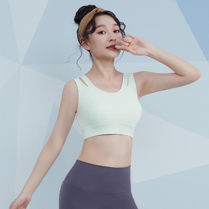 スポーツブラ レディース トップス フェイク セットアップ ランニング 高強度 耐衝撃 フィットネスブラ..