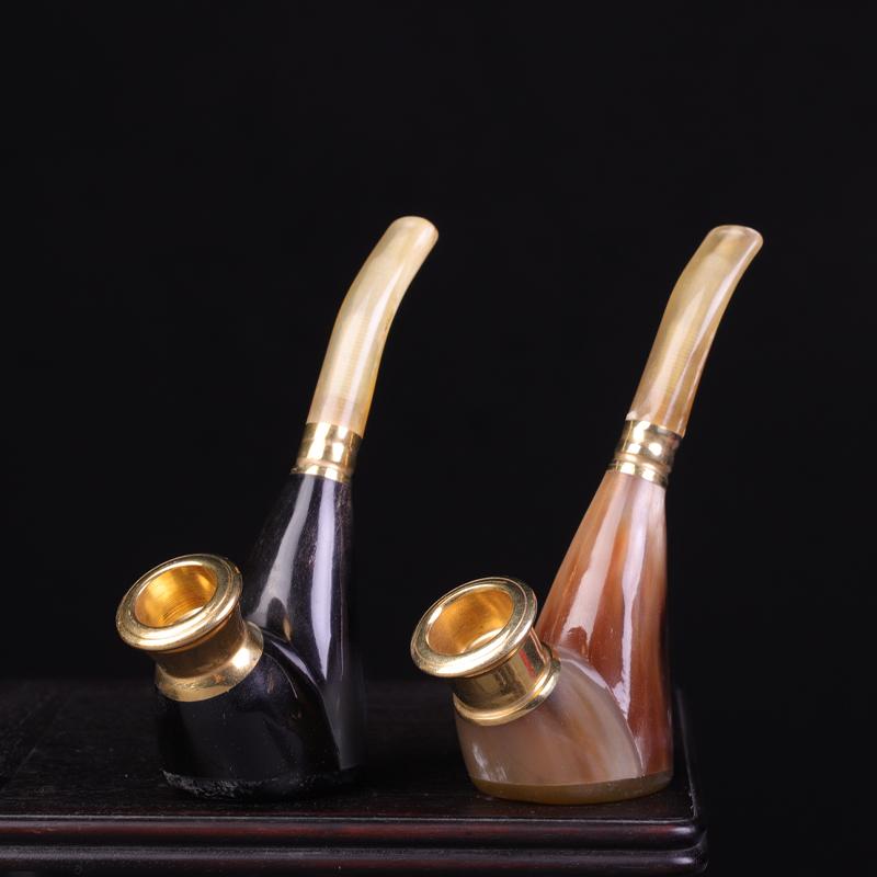 喫煙パイプ 中国風 アクセサリー 両 ホーンパイプ 湾曲 洗える フィルターエレメント 取り外し可能 持..