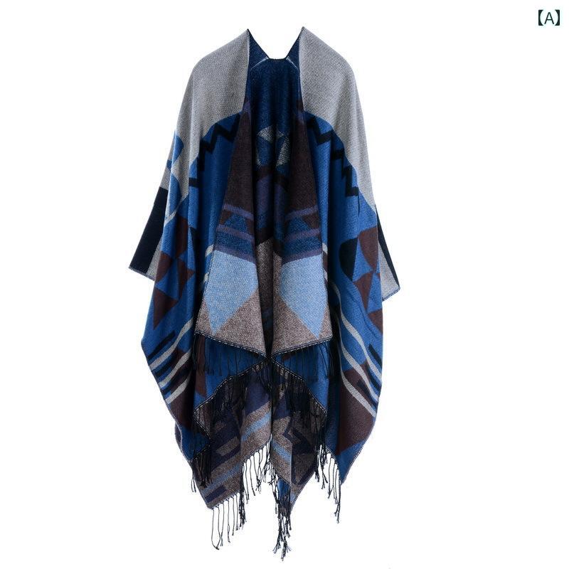 ショール ケープ マント ストール エスニック 暖かい ゆったり 大判 旅行 冷房対策 レディース ファッションアイテム