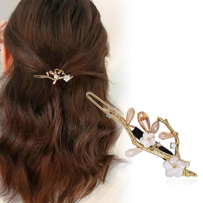 花 ヘアピン レディース 韓国 イン バック ヘッド ヘア アクセサリー 頭飾り クリップ ヘアピン 前髪 ガール サイド ゴールド ファッション 装飾品