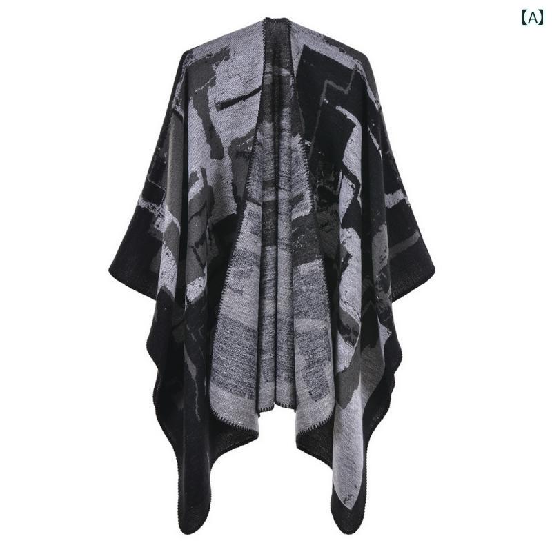 ショール ケープ マント ストール エスニック 暖かい ゆったり 大判 旅行 冷房対策 レディース ファッ..