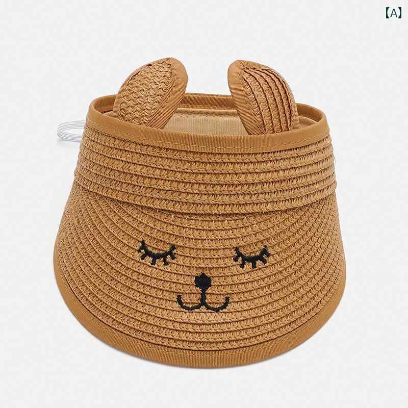 子供 幼児 帽子 サンバイザー つば広 夏 UV対策 紫外線防止 日焼け防止 熱中症対策 かわいい キュート ..