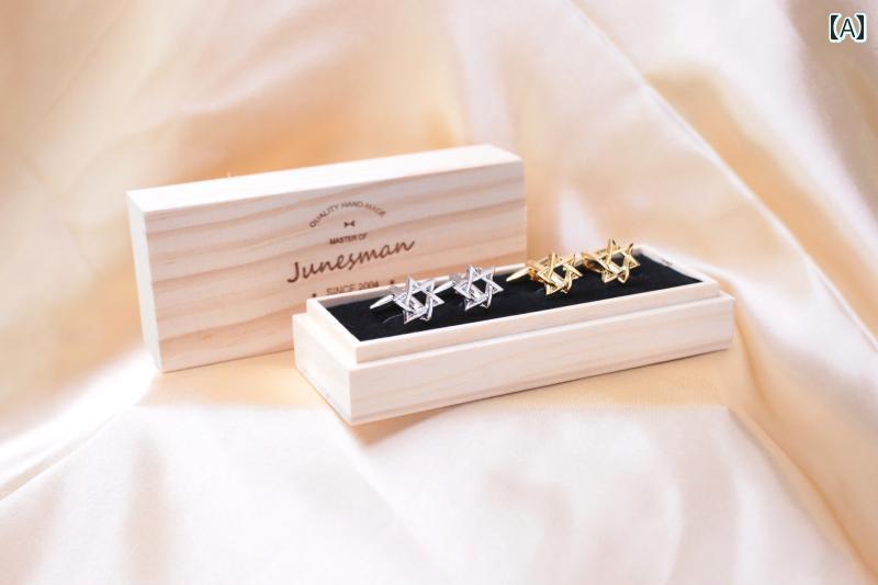 カフス ボタン おしゃれ メンズ カフリンクス フォーマルファッション セレモニー ジューン フレンチ シャツ シャツ 六芒星