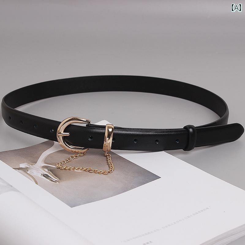 ベルト 装飾 レザー チェーン レディース ファッション アクセサリー カジュアル ベルト ウエスト バン..