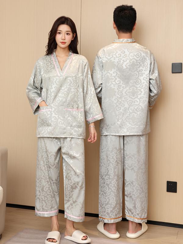 温泉着 マッサージ スーツ リラクゼーションウェア インナー ズボン ナイト ルーム パジャマ パンツ トップス セット 衣料品 メンズ レディース兼 ユニセックス