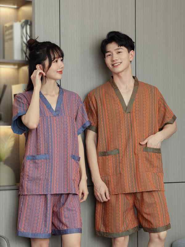 温泉着 マッサージ スーツ リラクゼーションウェア インナー ズボン ナイト ルーム パジャマ パンツ トップス セット 衣料品 メンズ レディース兼 ユニセックス