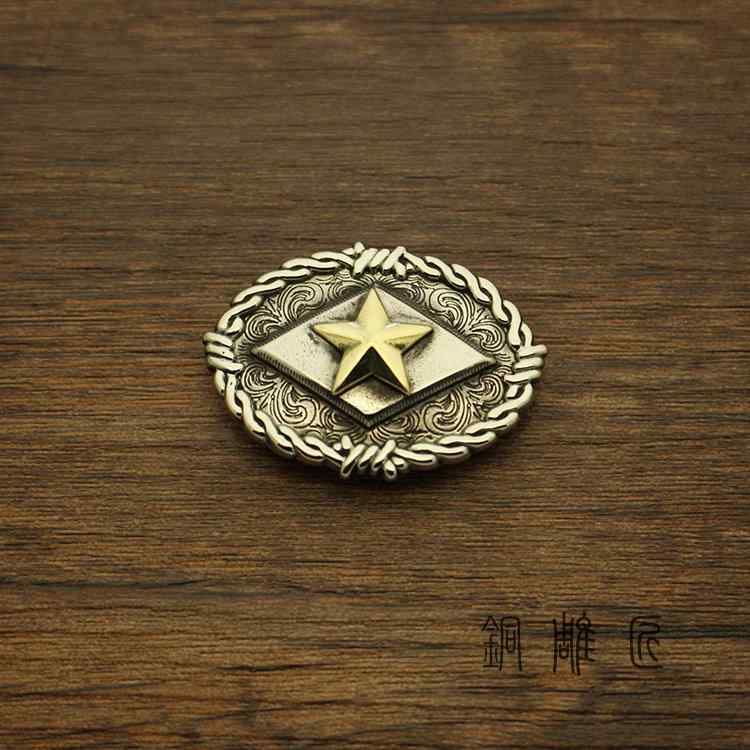 中国風 アクセサリー 銅 楕円形 星 レトロ 布 バックル DIY 荷物 革 アクセサリー 2 唐草 柄 装飾 バックル