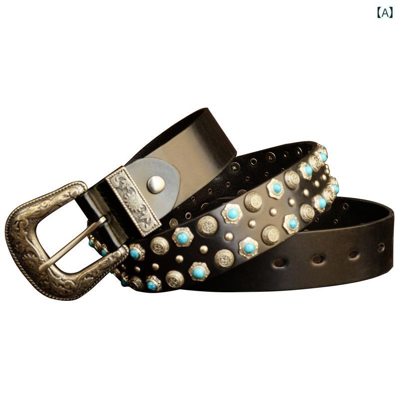 For Women - ベルト スタッズ ヒップ ホップ メンズ レディース ファッション アクセサリー オールシーズン ベルト ウエスト バンド