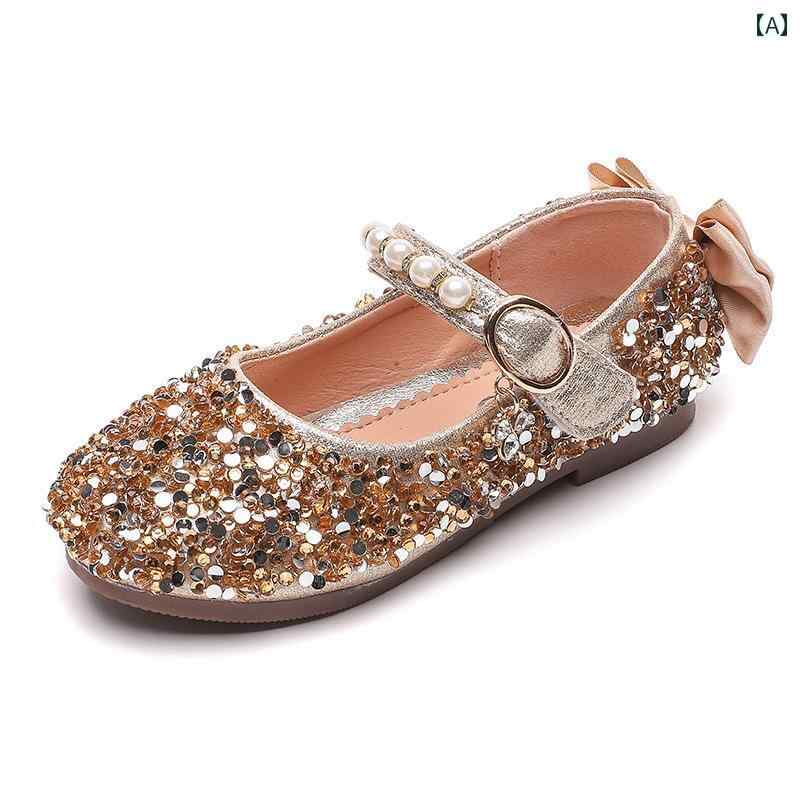 パーティー シューズ キッズ 発表会 靴 レザーシューズ スパンコール キラキラ ダンス パーティー 華やか キュート 女の子 キッズ