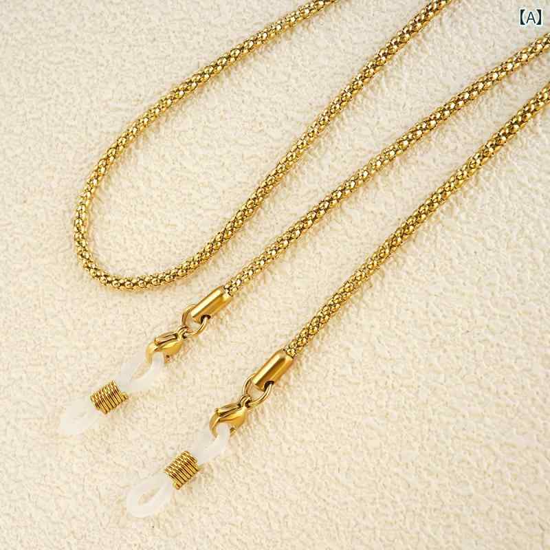 メガネ ストラップ メガネチェーン マスク サングラス チェーン おしゃれ カジュアル 個性 落下 紛失防..