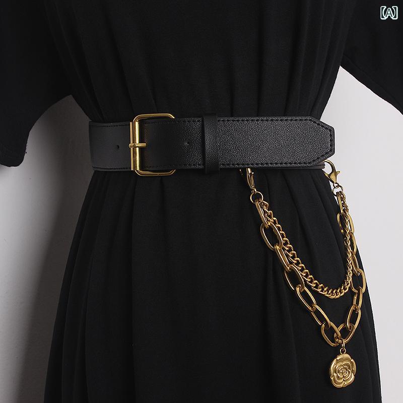 ライト ボディ アンティーク ブラック レディース ファッション アクセサリー オールシーズン ベルト ウエスト バンド チェーン